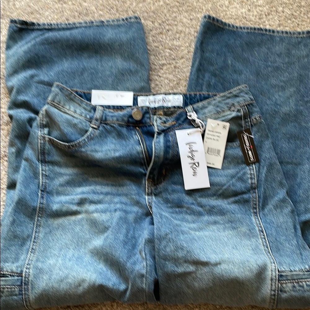 NWT Indigo Rein Wide Leg High Rise Jeans with Side pockets - Picture 6 of 7